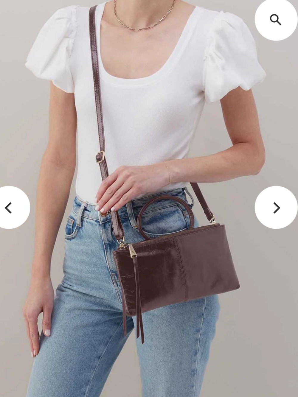 Hobo Sable Crossbody leather with round top handle